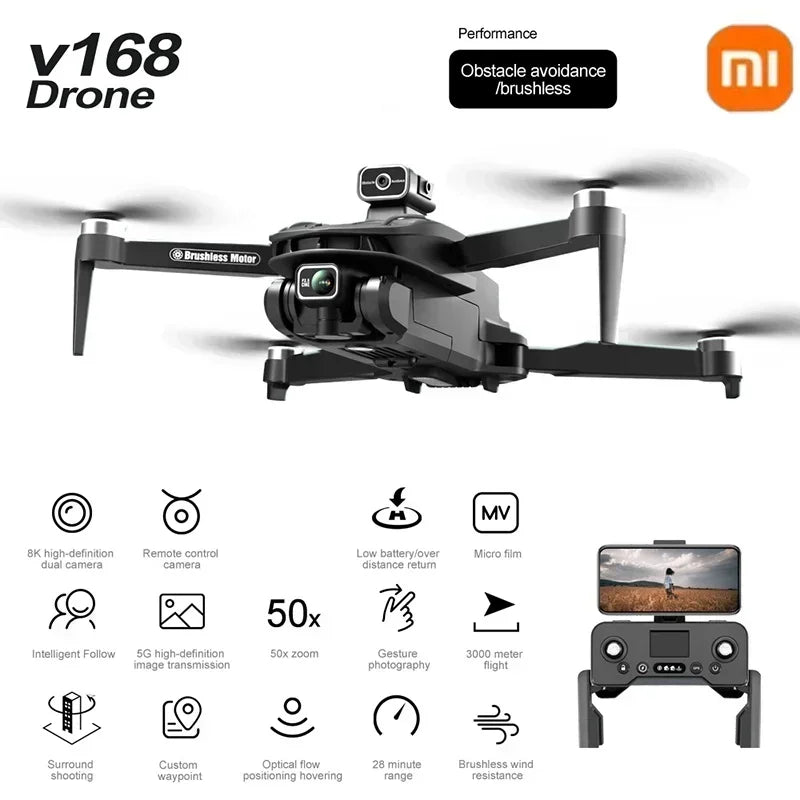 Xiaomi Mijia V168 Drone 8K 5G GPS  HD Aerial Photography Omnidirectional Obstacle Avoidance Foldable Long Flight Time Original Techelectronicx