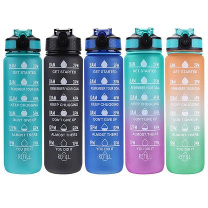 1 Liter Water Bottle Motivational Sport Water Bottle Leakproof Bottles Drinking Outdoor Travel Gym Fitness Jugs for Kitchen Cups Techelectronicx