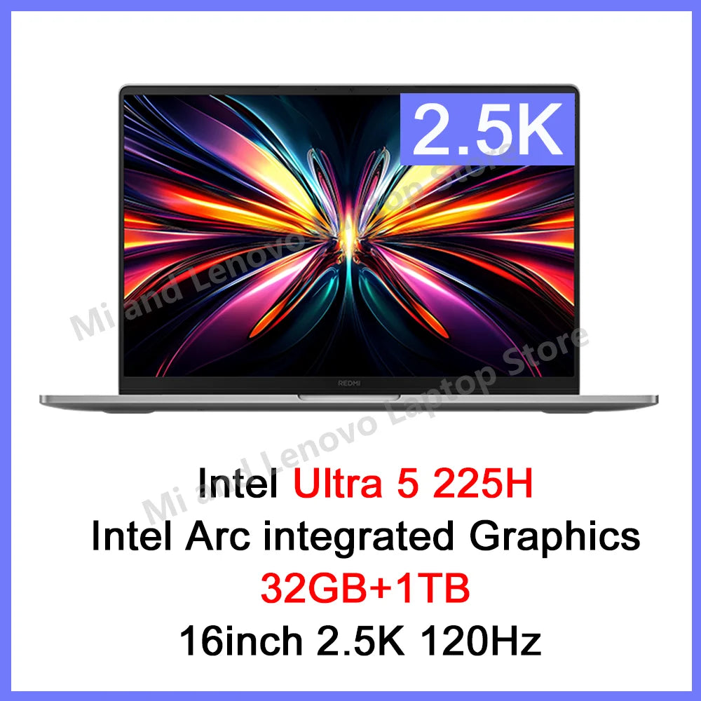 【World Premiere】REDMI Book Pro 16 2025 Ultra5-225H/Ultra7-255H 32GB+1TB 2.5K/3.1K 120Hz/165Hz  Grey Techelectronicx