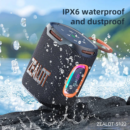 Zealot-S122 Bluetooth Speaker BT5.3 Wireless IPX6 Waterproof Shower Speaker,25W HiFi Stereo Sound,TWS Pairing,20H Music Playtime Techelectronicx