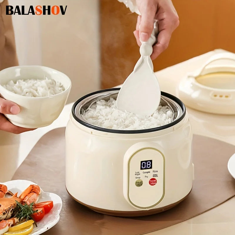1.8L Electric Rice Cooker Portable MultiCooker Household Rice Pot Non-Stick Smart Low Sugar Cooking Machine for Kitchen and Home Techelectronicx