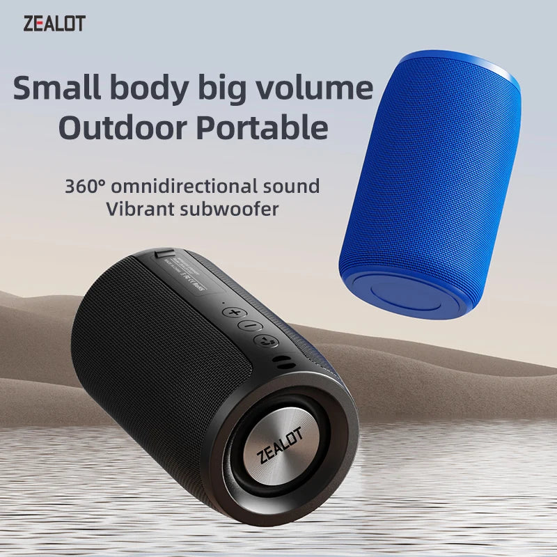 ZEALOT-S32 Wireless Bluetooth Speaker Mini Portable HIFI Subwoofer Speaker with fm Radio Column Support TF, TWS, USB Flash Drive Techelectronicx