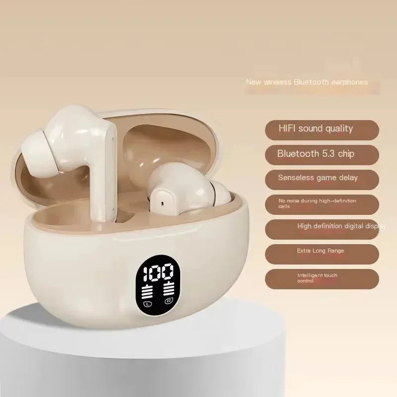 895B Wireless Headsets Bluetooth Earphone 5.3 ENC Earbuds LED Power Display TWS Sport Headphone with Mic for Smart Phone TechElect