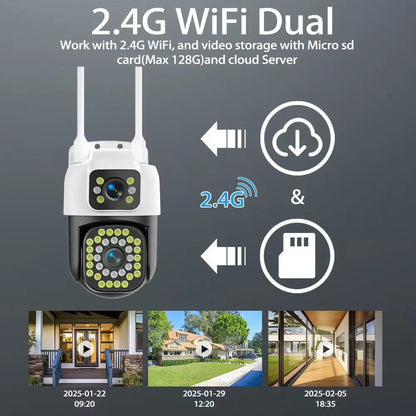 4K 8MP WiFi Surveillance Camera Wifi Outdoor Dual Lens PTZ IP Camera Auto Tracking Audio Video ONVIF Security CCTV Camera YOOSEE TechElect