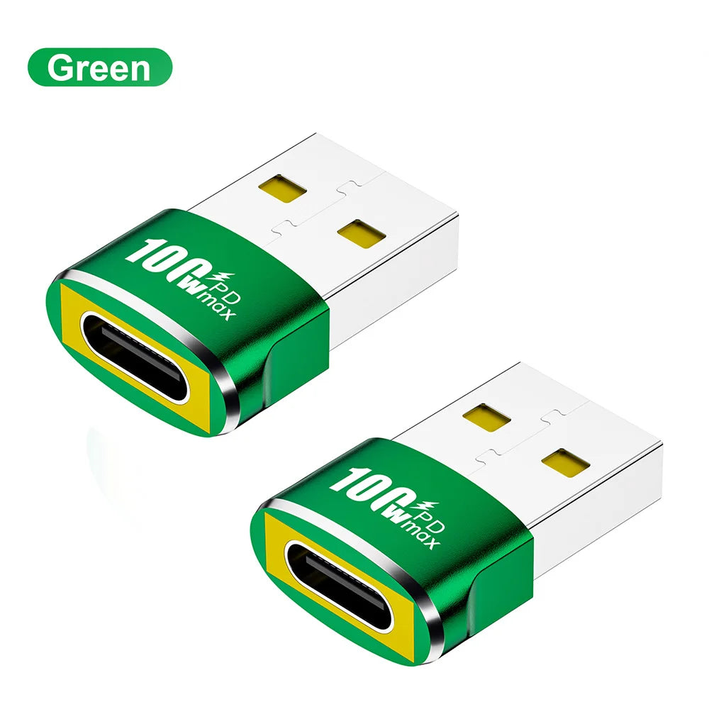 1/2/5Pcs USB To Type C OTG Adapter USB USB-C Female To USB Male PD100W Fast Charging OTG Connector For PC Macbook Samsung Xiaomi TechElect