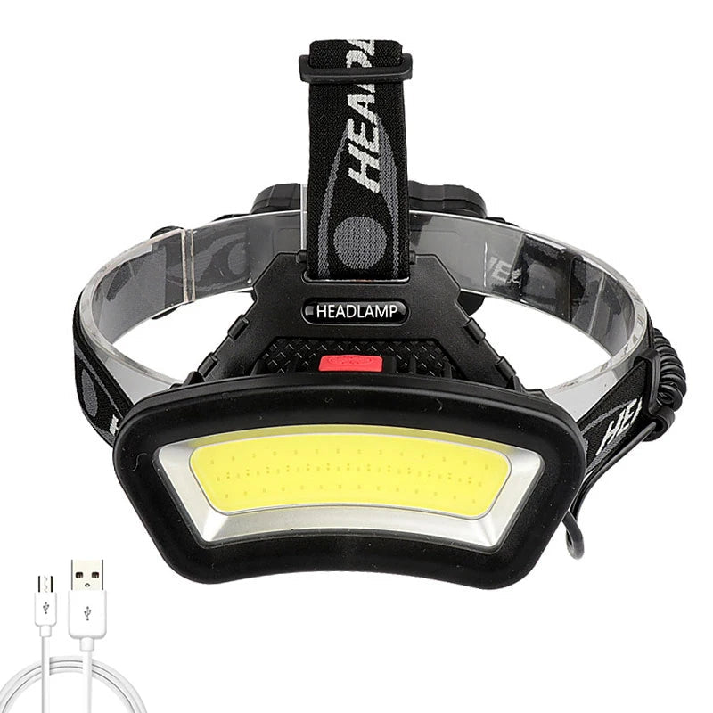 Z20 Long Lighting Distance 8000LM USB rechargeable LED Headlight Wide Angle COB Head Lantern Light Use 18650 Outdoor Hiking Techelectronicx