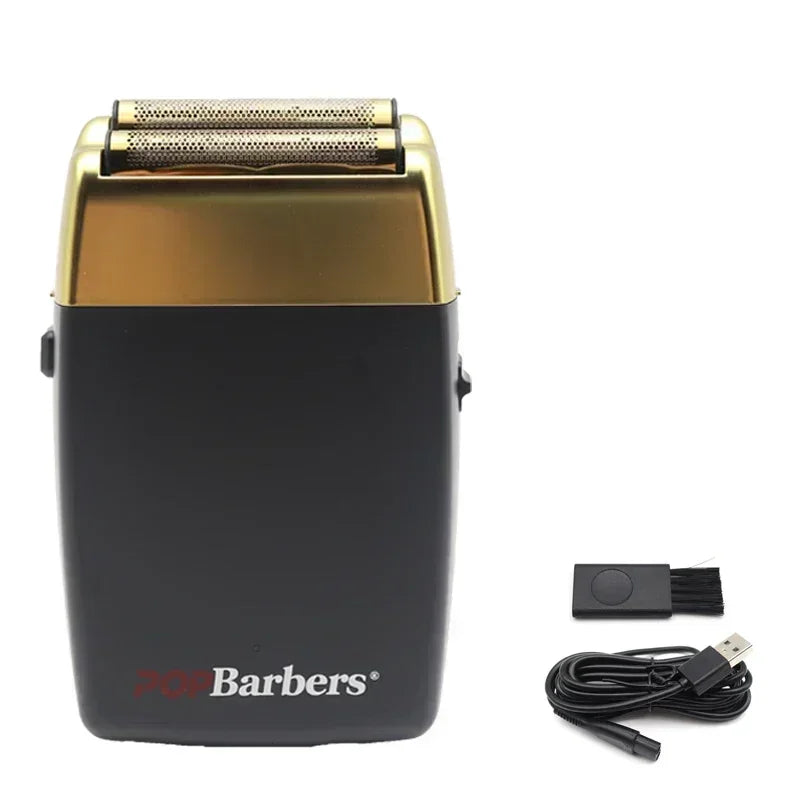 11000 RPM POP Barbers P620 Professional Electric Men's Beard Trimmer Double Foil Shaver Electric Shaver USB Hair Cutting Machine Techelectronicx