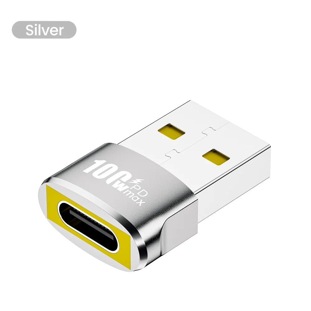 1/2/5Pcs USB To Type C OTG Adapter USB USB-C Female To USB Male PD100W Fast Charging OTG Connector For PC Macbook Samsung Xiaomi TechElect