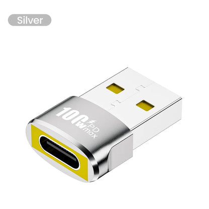 1/2/5Pcs USB To Type C OTG Adapter USB USB-C Female To USB Male PD100W Fast Charging OTG Connector For PC Macbook Samsung Xiaomi TechElect
