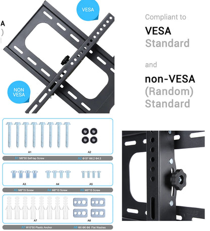 26-75 Inch Slim TV Brackets Wall Mount Ultra Slim TV Wall Bracket for LED LCD OLED Plasma Fat Screens Television TechElect
