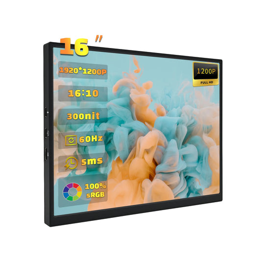 ZSUS  16" Portable Monitor 100%sRGB 1200P IPS Screen Travel Gaming Computer Display for Steam Deck Laptop Switch PS4 PS5 Xbox Techelectronicx