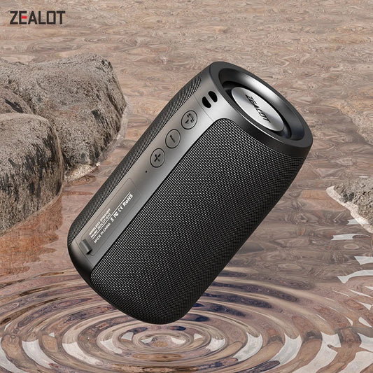 ZEALOT-S32 Wireless Bluetooth Speaker Mini Portable HIFI Subwoofer Speaker with fm Radio Column Support TF, TWS, USB Flash Drive Techelectronicx