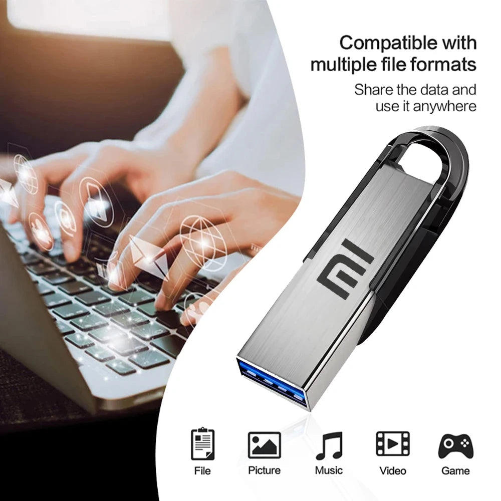 Xiaomi USB 3.2 Flash Drives 2TB Metal Pen Drive 1TB 512GB High Speed USB Drive 128GB For Computer Storage Devices Memoria U Disk Techelectronicx