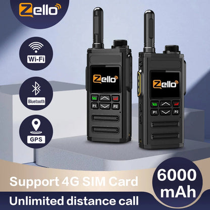 Zello 4G LTE&WiFi POC walkie Talkie - Bluetooth Connection, Long Battery Life, Fast Charging, Essential for Professional Outdoor Techelectronicx