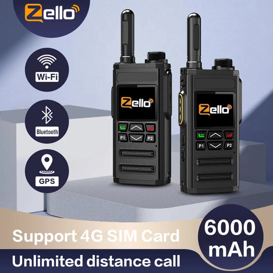 Zello 4G LTE&WiFi POC walkie Talkie - Bluetooth Connection, Long Battery Life, Fast Charging, Essential for Professional Outdoor Techelectronicx