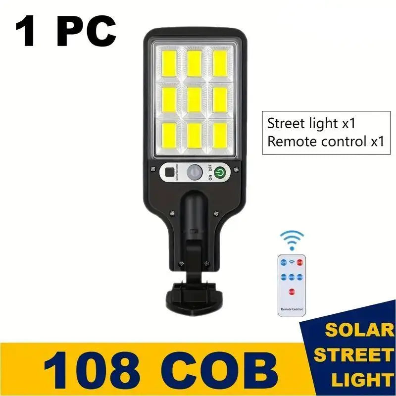 1/2/4-Pack Solar Street Lights, 108 COB LED Outdoor Wall Lights with Remote Control and Motion Sensor, Adjustable 3 Modes, Suita Techelectronicx