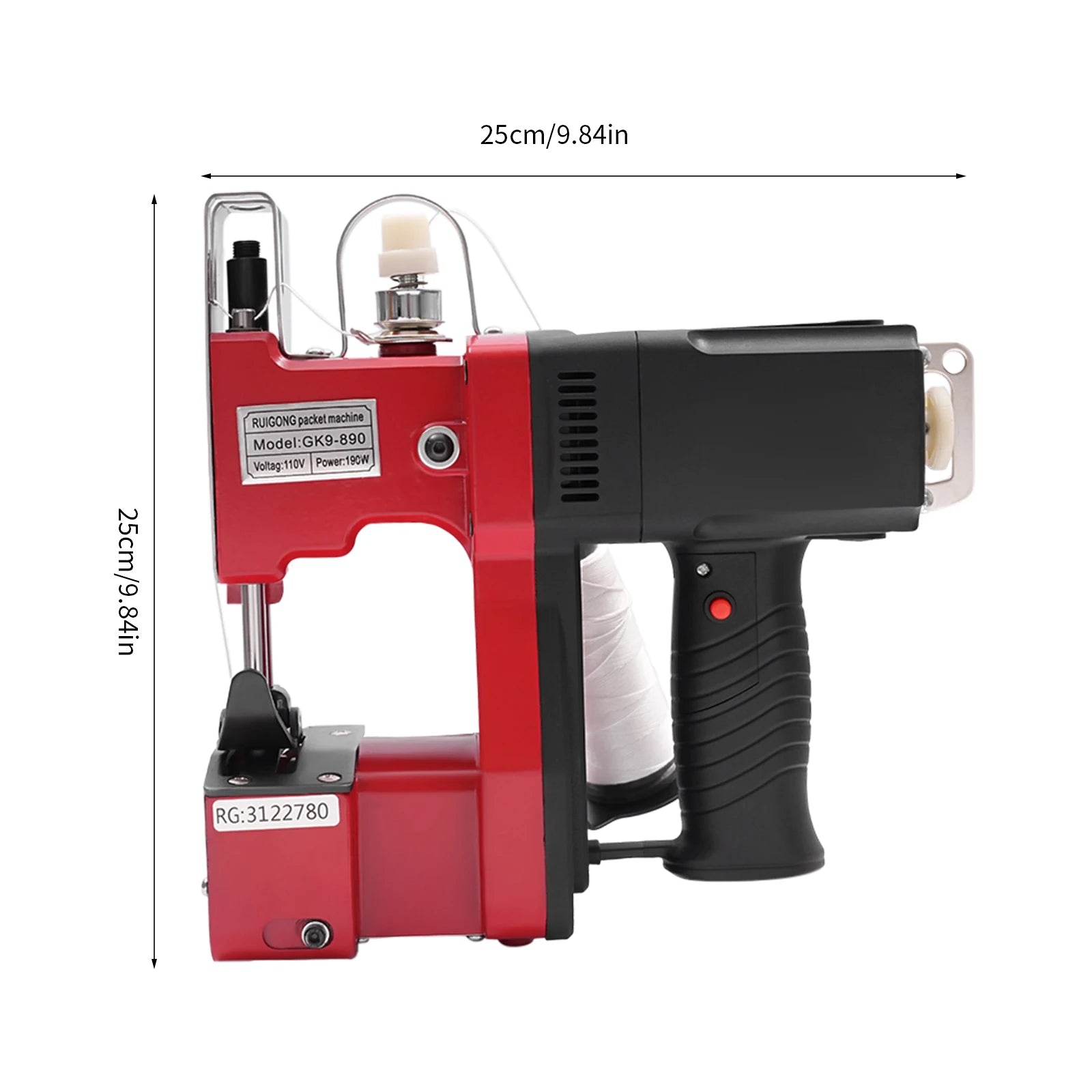 110V Portable Electric Stitching Machine Leather Canvas Sewing Machine Bag Stitching Closer Maximum Thickness 6mm 15000 RPM TechElect