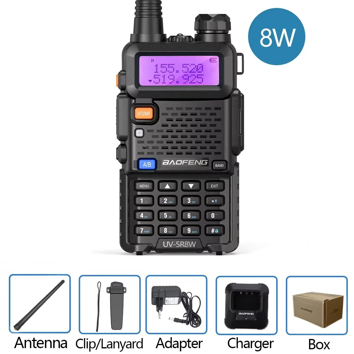 1/2/4 PCS Baofeng UV 5R 8W Walkie Talkie Dual Band VHF UHF Portable FM Amateur 1800mAh UV5R Two way Radio Ham Radio For Climb Techelectronicx