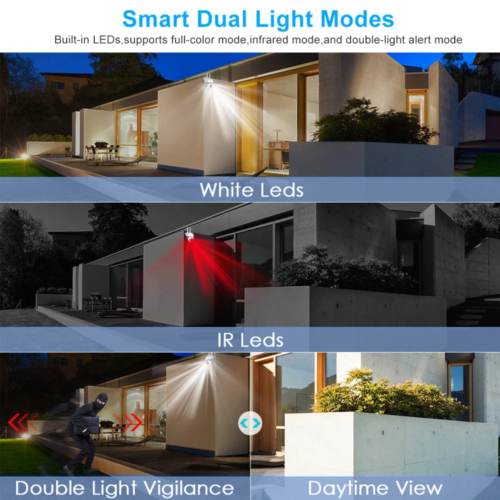 8MP Wifi IP Outdoor Wireless Security Surveillance PTZ Camera 4X Zoom Cameras AI Human Tracking Two-way Audio HD Night Color Cam TechElect