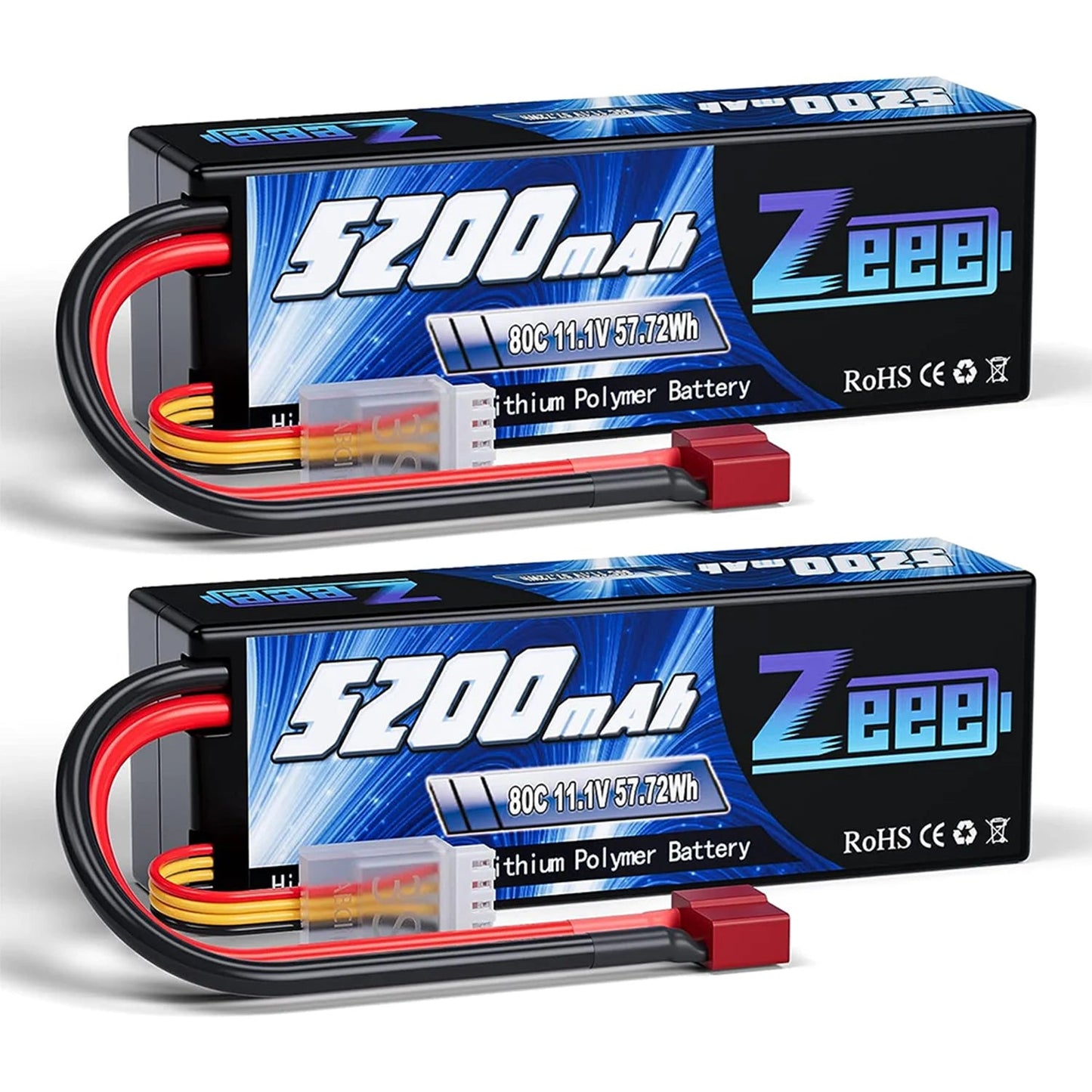 1/2pcs Zeee 3S 5200mAh Lipo Battery 11.1V 80C with T/XT60/EC3/5 Plug Hardcase for RC Car Buggy Truck FPV Drone RC Model Parts Techelectronicx