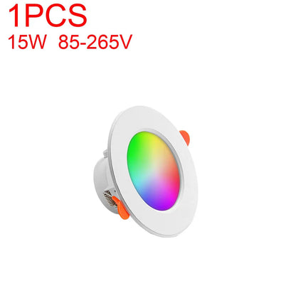1-10PCS LED Downlight Bluetooth TUYA 110/220V Dimmable Spot Light Recessed Round Light Spot Bluetooth Lamp For Alexa Google Home Techelectronicx