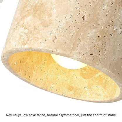 Yellow cave stone Japanese-style wabi-sabi bedroom bedside wall lamp, retro homestay study, rotatable wall lamp with switch for TechElect