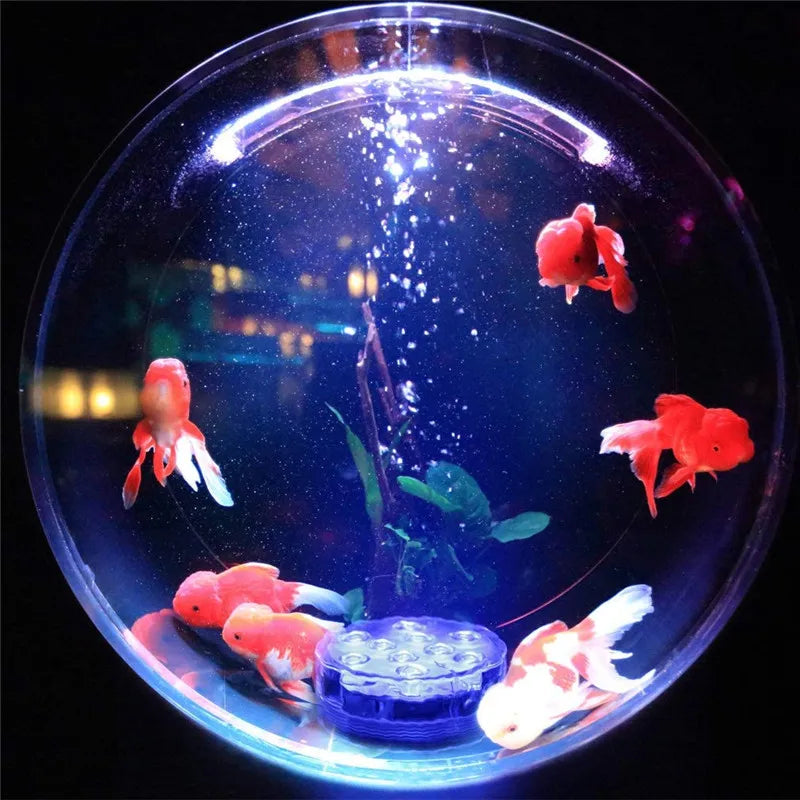10leds RGB Led Submersible Light Underwater Night Lamp Battery Operated Garden Swimming Pool Light for Wedding Party Vase Bowl Techelectronicx
