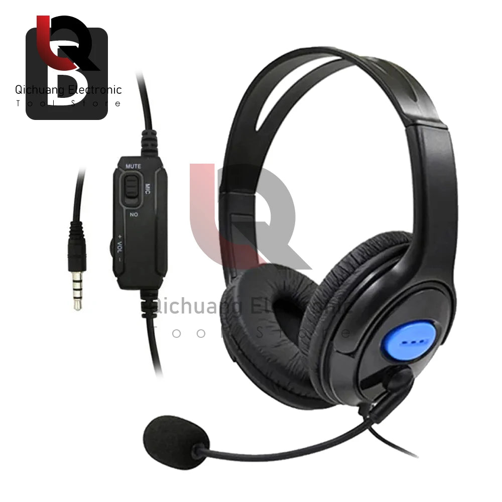 Headphones 3.5mm Wired Gaming Headset Earphones Music For PS4 Play Station 4 Game PC Chat computer With Microphone 120° Rotation - TechElect