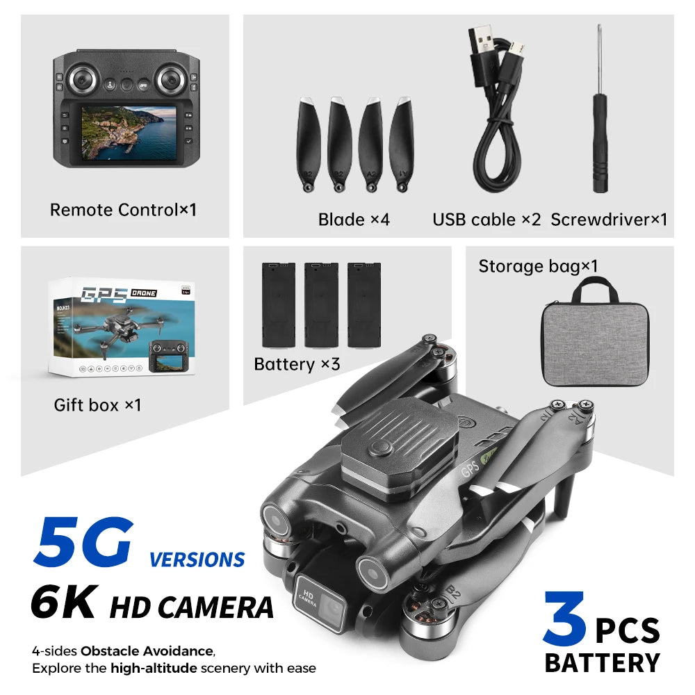 【TYRC H23】Rc Camera drone 6K professional high-definition With screen camera long-lasting brushless motor obstacle avoidance Techelectronicx