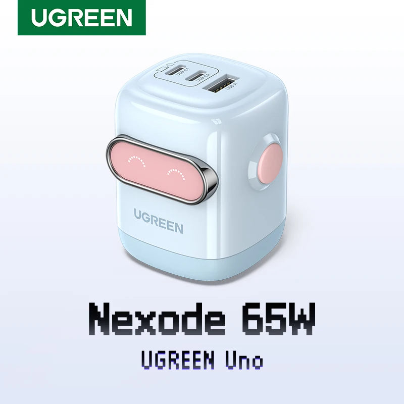 【US Plug】UGREEN 65W 30W GaN Charger Robot Design PD3.0 QC4.0 3.0 PPS Fast Charger for iPhone 16 15 14 Pro Macbook Laptops Tablet Techelectronicx