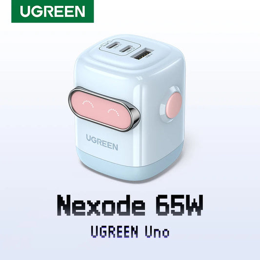 【US Plug】UGREEN 65W 30W GaN Charger Robot Design PD3.0 QC4.0 3.0 PPS Fast Charger for iPhone 16 15 14 Pro Macbook Laptops Tablet Techelectronicx