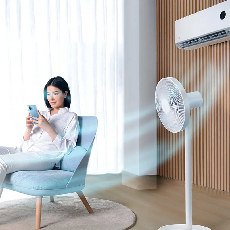 XIAOMI MIJIA Floor Fan,7 Blade,Adjustable wide-angle 90°,Home Fan For Living room,Support Connect MI HOME APP Wired Fan Techelectronicx