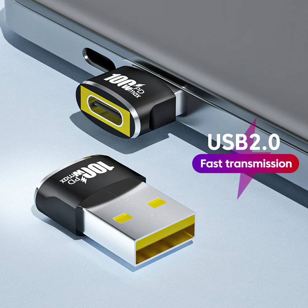 1/2/5Pcs USB To Type C OTG Adapter USB USB-C Female To USB Male PD100W Fast Charging OTG Connector For PC Macbook Samsung Xiaomi TechElect