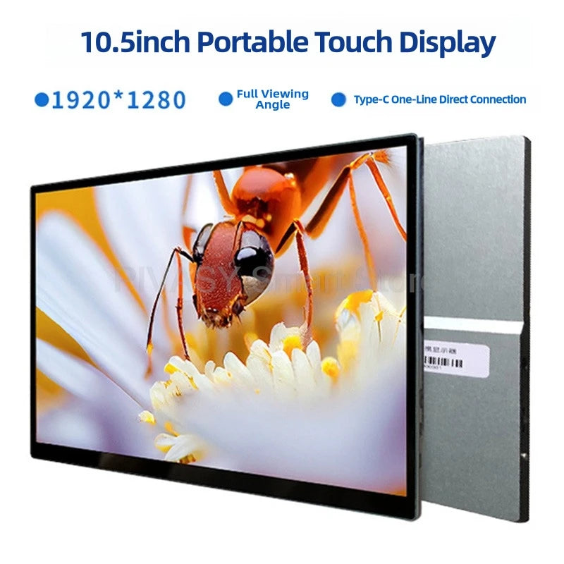10.5 Inch Touch Screen TV Monitor Mobile Lightweight Portable High - definition Saturation for Movie Home Party Office Business TechElect