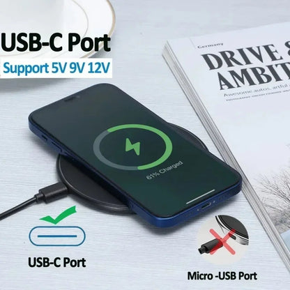 XIKCU New Wireless Charger For iPhone 16 15 14 13 12 Pro Max Induction Fast Charging Pad Dock Station For Samsung S23 S22 Xiaomi TechElect