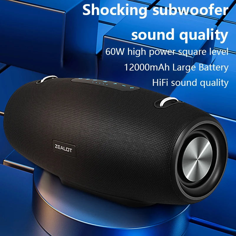 Zealot S67 Wireless Speaker WithShoulder Strap,Outdoor,Waterproof,Portable Speaker with Loud Stero and Booming Bass,40H Playtime Techelectronicx