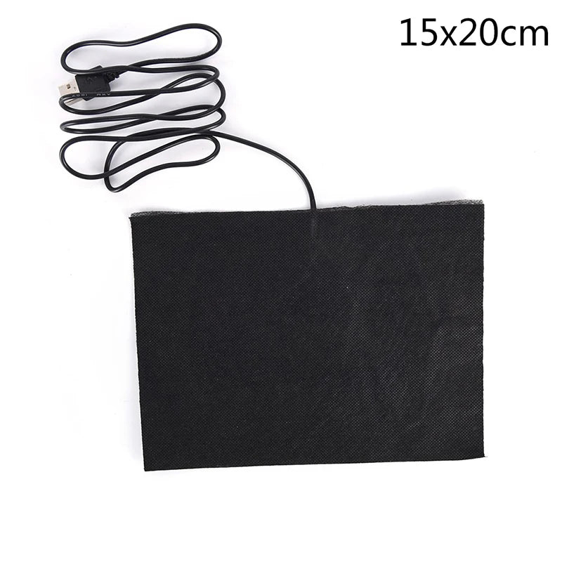 100% brand new 1/4PCS USB 5V Carbon Fiber Heating Pad Hand Warmer USB Heating Film Electric Winter Infrared Fever Heat Mat TechElect