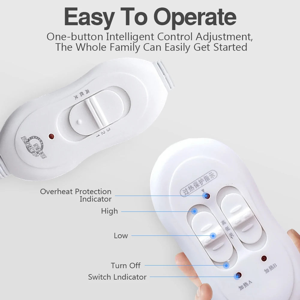110V 220V Electric Blanket Thicker Heaters Home Bed Sheet Thermal Mat Heating Mattress Winter Thermostat Double Body Warmer Pads TechElect