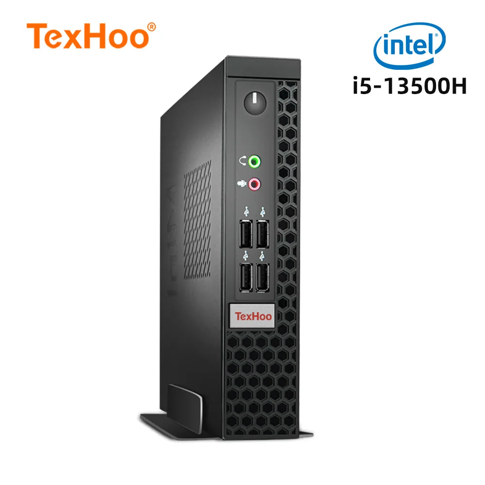 TexHoo Mini PC Gaming Computer Intel Core i5 13500H AMD R7 5800H Processor ITX Windows 11 Pro 10 System Unit DDR4 NVMe WiFi Techelectronicx