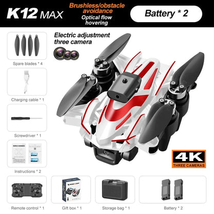 Xiaomi K12 Max Professional Mini Drone 8K Three Camera Obstacle Avoidance Brushless Remote Control Aerial Photography Toys Techelectronicx