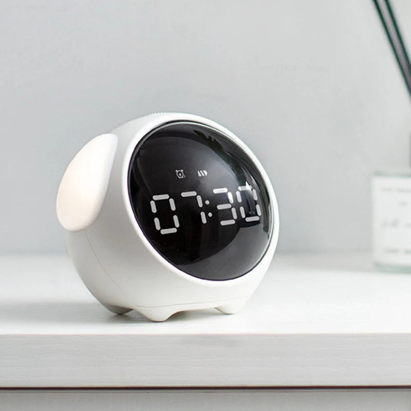 Xiaomi Cute Expression Alarm Clock Snooze Child Kids Digital Alarm Clocks Voice Control Intelligence LED Night Light for Bedroom Techelectronicx