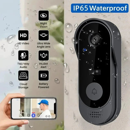 1080P Wireless WIFI Video Doorbell Intercom Door Bell with Camera Tuya Smart Home for Security Protection PIR Motion Detection Techelectronicx