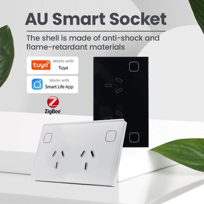 ZigBee Tuya Smart Wall Socket AU NZ ARG Electrical Plug Outlet Power Touch Switch Wireless Remote Contorl By Alexa Google Home Techelectronicx