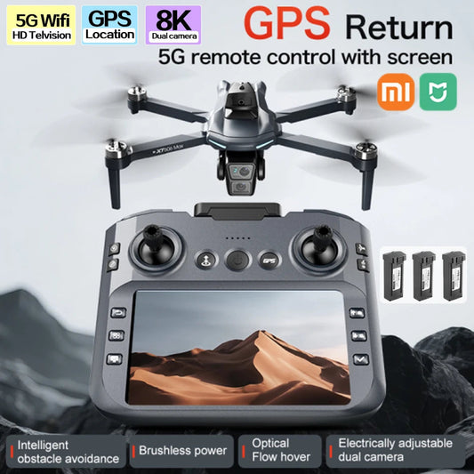 Xiaomi XT606GPS Screen Brushless Aerial Photography Drone 4K HD Dual Camera Brushless Motor 5G WIFI  Remote Control Quadcopter Techelectronicx