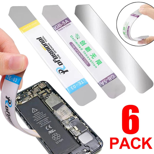 1-6Pcs Stainless Steel Blade Soft Thin Pry Spudger Cell Phone Tablet Screen Battery Opening Tools for Samsung iPhone iPad Opener Techelectronicx