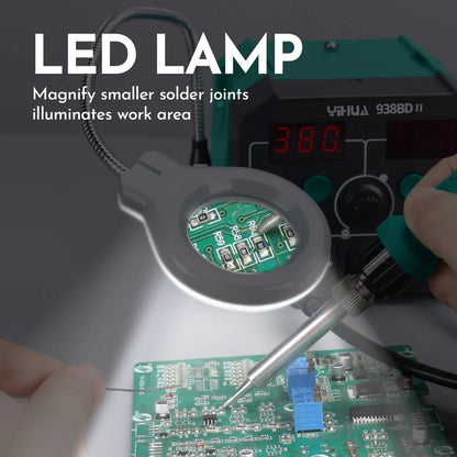 YIHUA 938BD-II 740W Hot Air Gun BGA Rework Station SMD Soldering Iron Desoldering Station LED Lamp Digtal Display Welding Tool TechElect