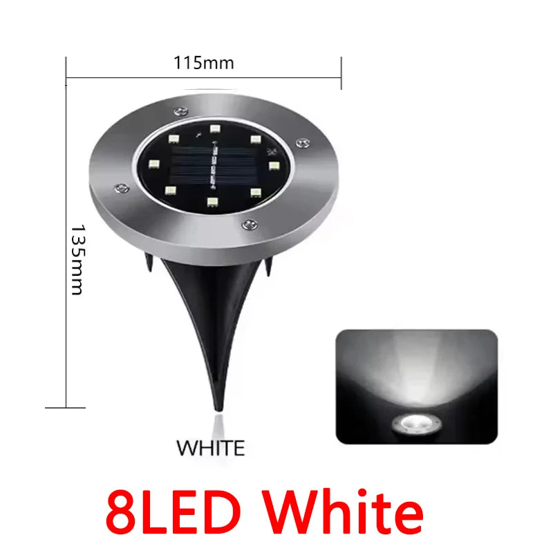 1/4/8Pack Solar Lights Outdoor 8/20LEDs Disk Underground Lamp Spotlight Buried Solar Light for Home Garden Lawn Yard Decoration Techelectronicx