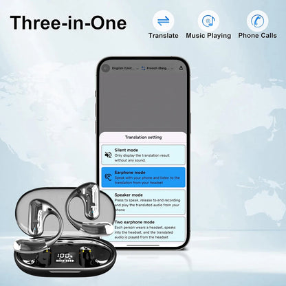 144 Languages AI Translator Earbuds Bluetooth-Compatible 5.3 Real-Time Translation Earphones Noise Cancelling Wireless Earphone TechElect