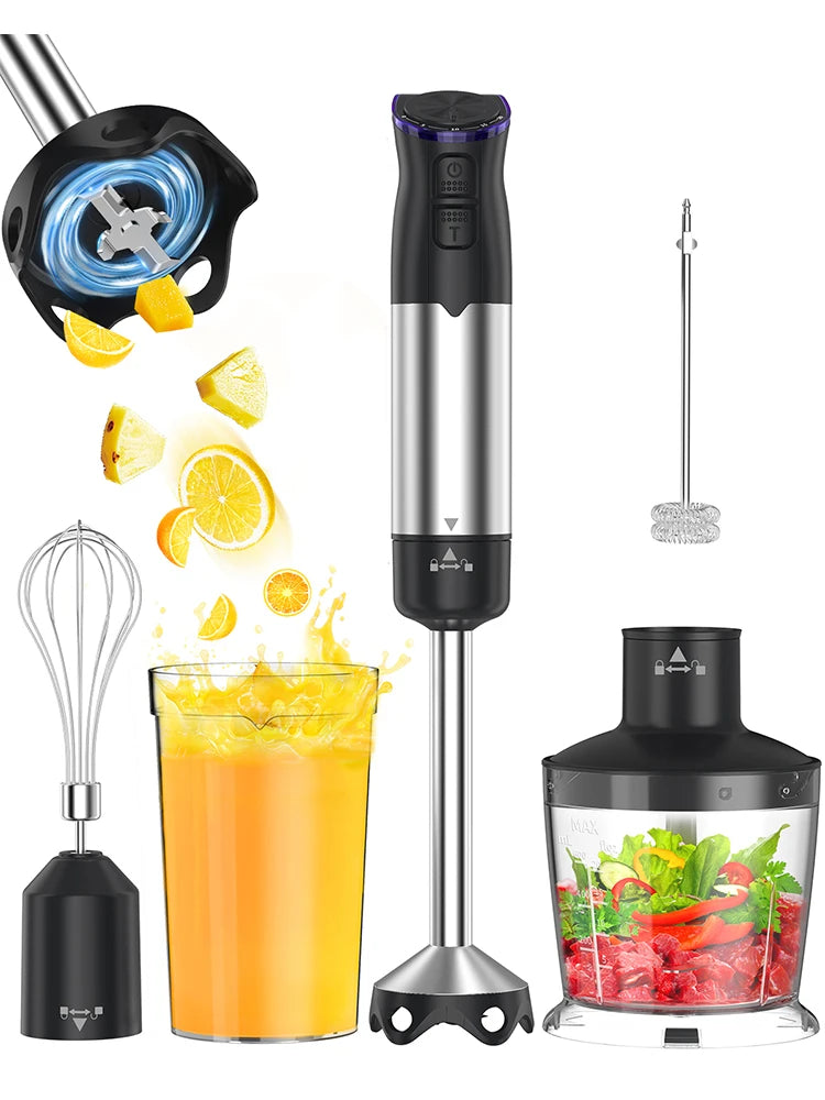 1000W Electric Immersion Handheld Blender, 5 in 1 Kitchen Hand Blender for soups, smoothies, purees and baby food. TechElect