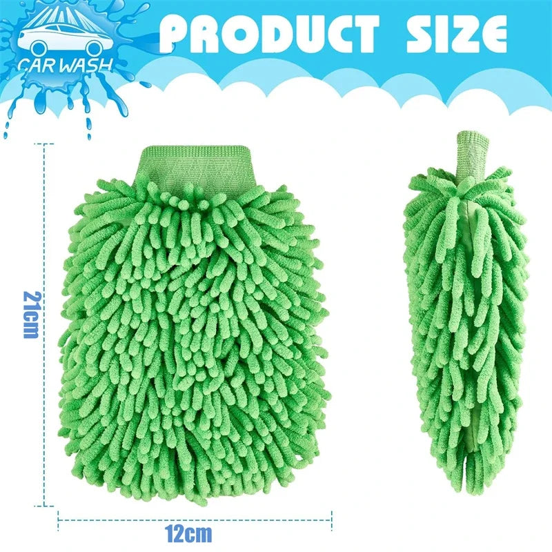 1/3/5pcs Microfiber Car Wash Gloves Auto Gloves Ultra Absorbent Wash Car Sponge Scratch Free Microfiber Car Cleaning Tool Techelectronicx